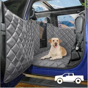 XL Dog Car Seat Cover for Trucks with Flip Up Rear Seats, Waterproof Floor Cover